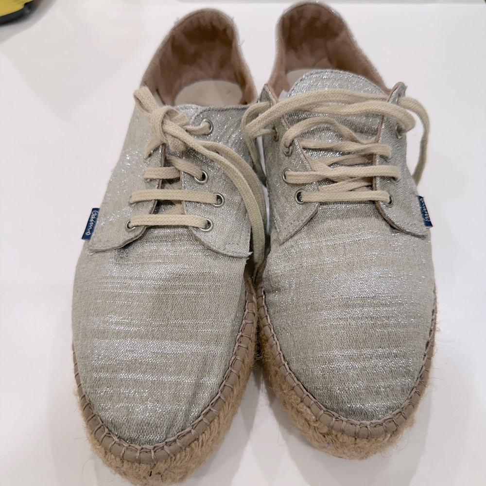GAIMO canvas platform espadrille sneakers- slight shimmer!